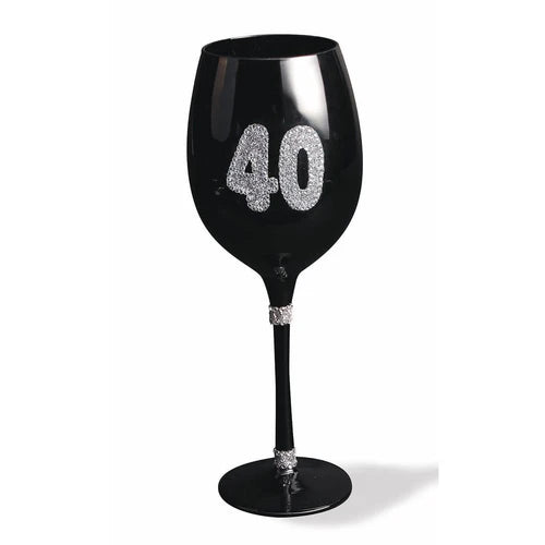 BLACK WINE GLASS - "40"