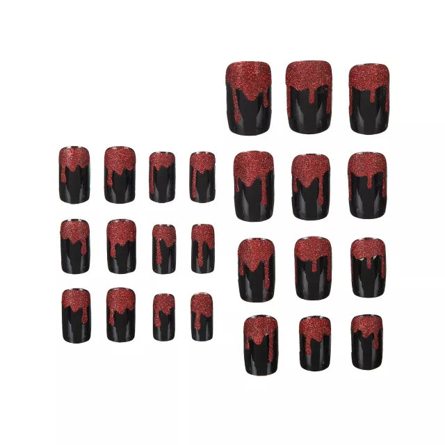 DRIPPING BLOOD PRESS ON NAILS