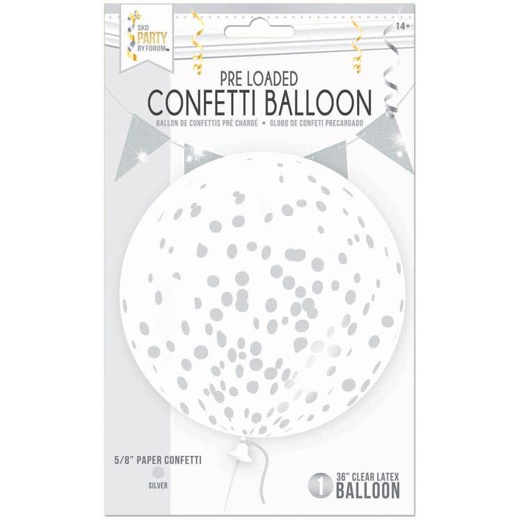 36 CLEAR CONFETTI BALLOON SIL