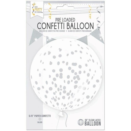 36 CLEAR CONFETTI BALLOON SIL