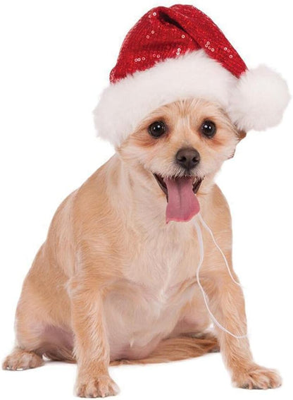 Rubie’s Costume Co Red Sequin Santa Hat Pet Costume (Medium/Large)