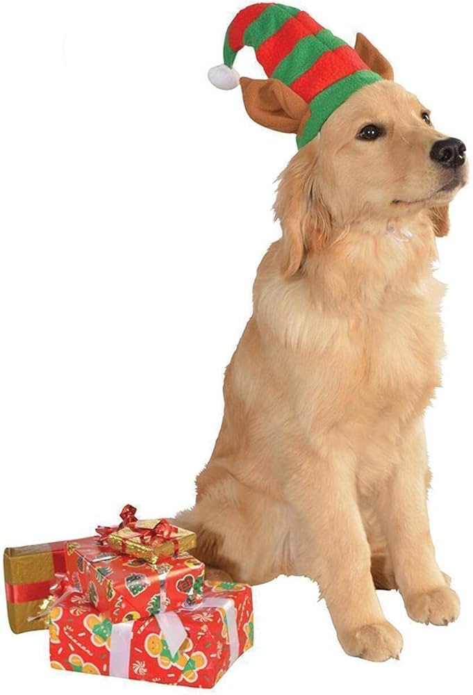 Rubie’s Christmas Pet Costume, Small to Medium, Elf Hat with Ears