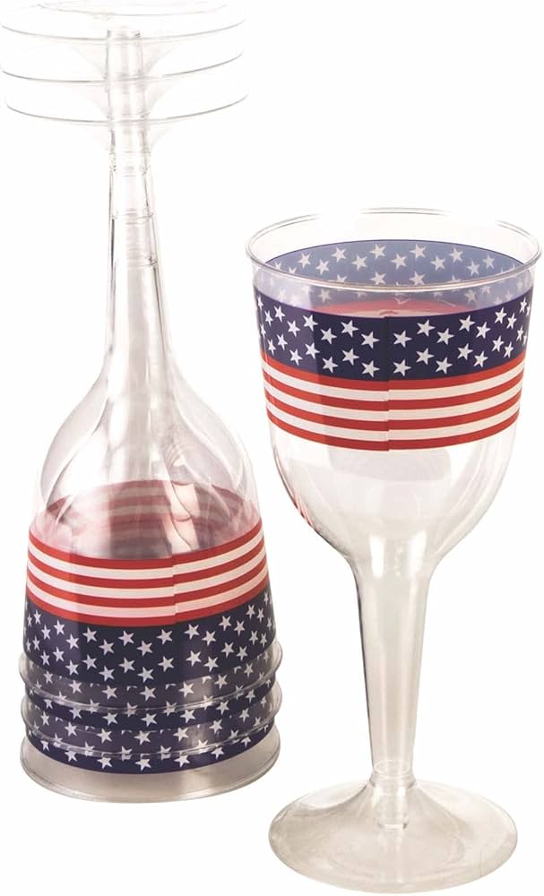 PLASTIC PATRIOTIC WINE GLASS