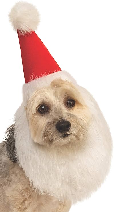 Rubie's Christmas Collection Santa Claus Hat and Beard for Pets