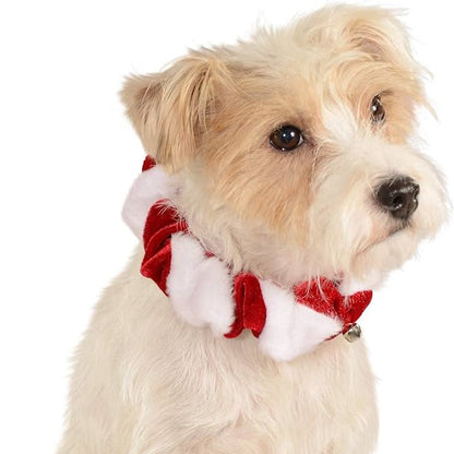 Rubie's Christmas Pet Scrunchie Collar, Small to Medium, Red and White