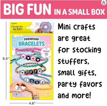 Creativity for Kids Best Friends Bracelets Mini Craft Kit: Create 10 Friendship Bracelets - Bracelet Making Kit, Great Easter Basket Stuffers (Ages 6+)