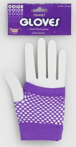SHORT FISHNET GLOVES-PURPLE