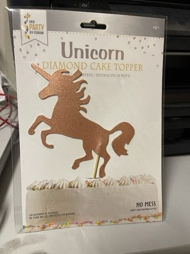 CAKE TOPPER UNICORN ROSE GOLD